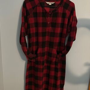 Guide Series Buffalo Check Fleece Nightgown Medium